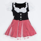 Little Red Riding Hood Costume Cape Dress up Halloween Cosplay Fairy Tale Princess for Women Adult