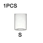 Cylinder Glass Cup Candlestick Wedding Transparent Candle Cup Holder Glass Vase Dining Table Candle Container Art Storage Jar