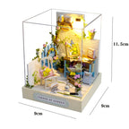 DIY 3D Puzzles Wooden Toy Miniature Dollhouse Handmade Doll House Model Building Kits Coffee House Toys For Xmas Gifts