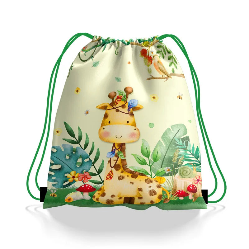 1pc Non Woven Drawstring Bag Birthday Party Gift Bag for Boys Girls Shoulder Storage Bag Multiple Themed Parties to Choose from