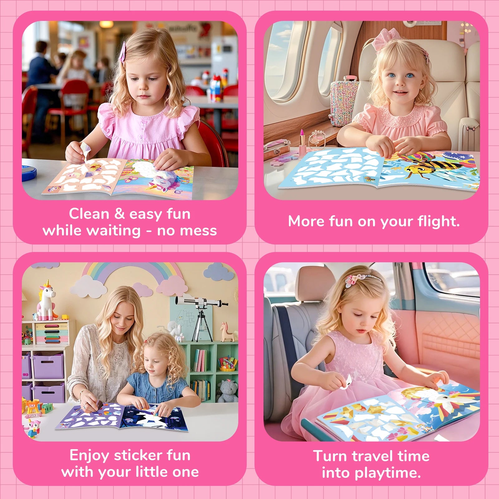 1/2PCS CutteeyFyry Sticker Book By Number Unicorn Stickers Paint Book For Kids Paint by Number Sticker Book Keep Kids Busy