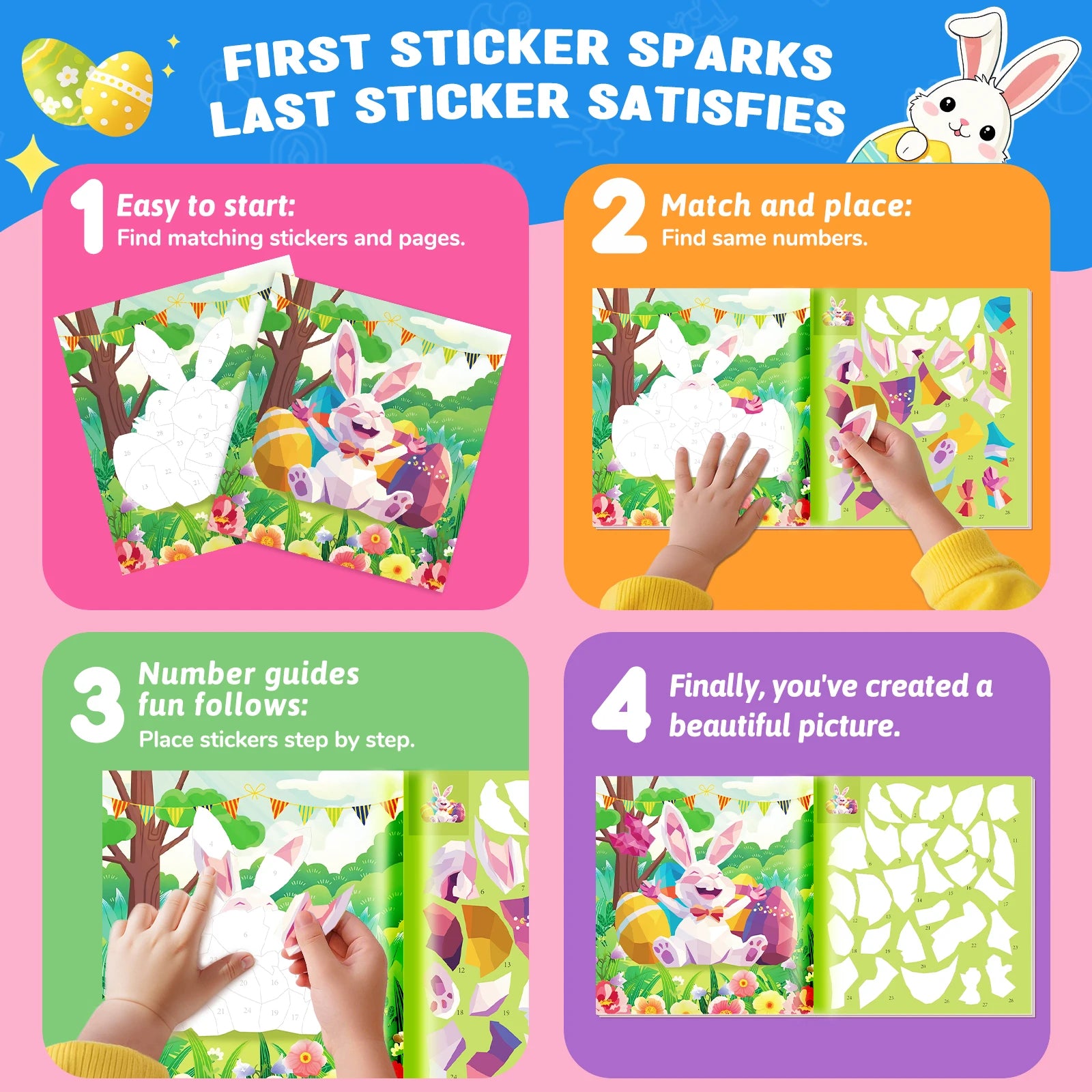 1/2PCS CutteeyFyry Sticker Book By Number Unicorn Stickers Paint Book For Kids Paint by Number Sticker Book Keep Kids Busy