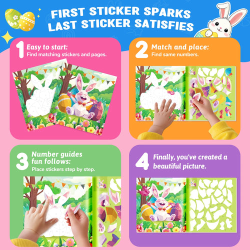 1/2PCS CutteeyFyry Sticker Book By Number Unicorn Stickers Paint Book For Kids Paint by Number Sticker Book Keep Kids Busy