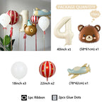 63pcs Unicorn Theme Balloon Set Cream White Number 1-9 Balloons for Birthday Party Room Decoration Balloon Supplies