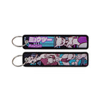 Japanese Anime Elf Monsters Keychain for Cars Backpack Key Holders Embroidery Keyrings Key Tag Jet Tag Accessories Gifts 1pcs