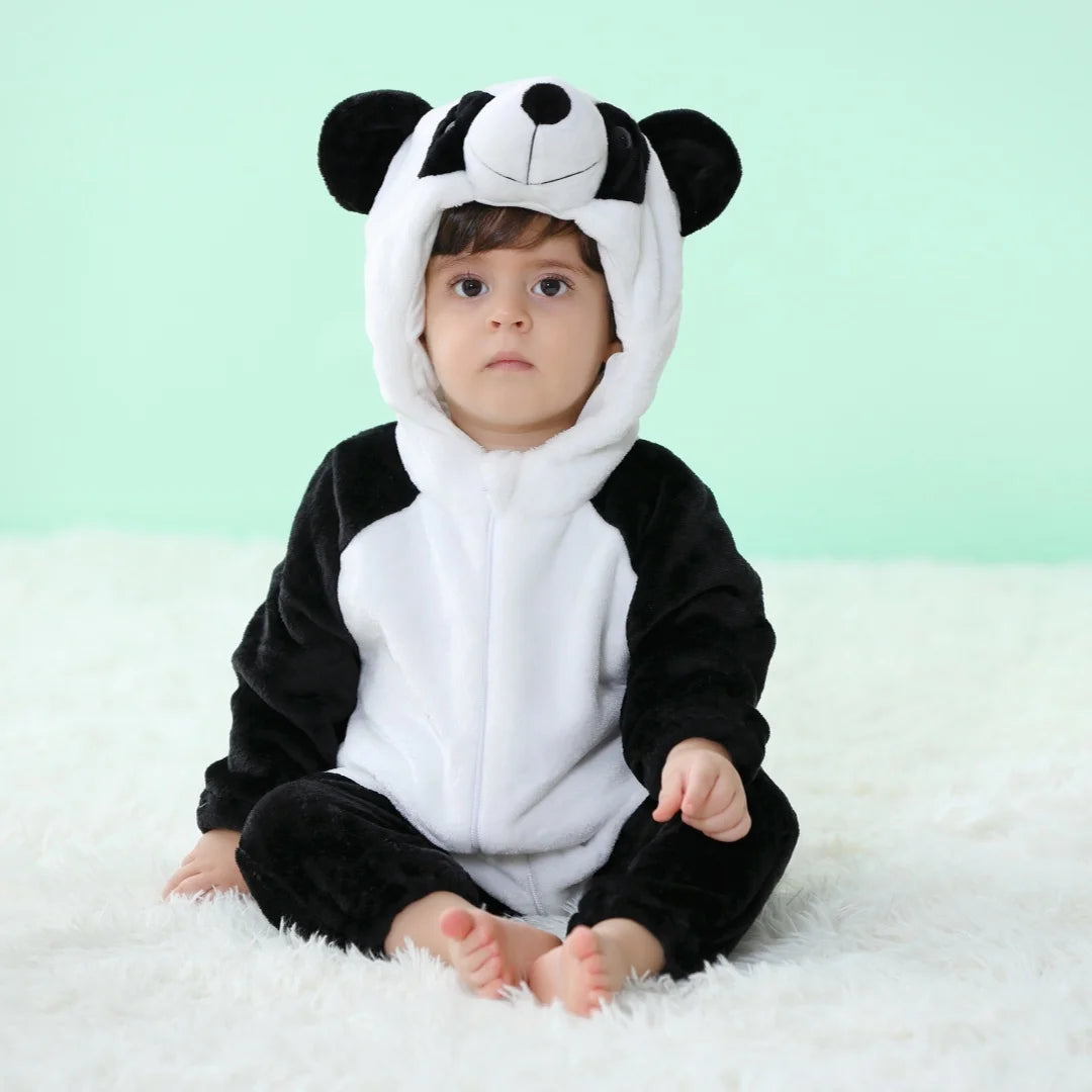 Baby Unisex Romper Newborn Panda Animal Cartoon Onesie Pajamas Anime Cosplay Costumes for Kids Boys Girls Christmas Halloween