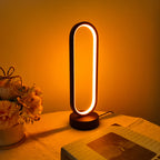 1PC Lamp Bedroom Ring Lamp Living Room Three-color Dimming Bedside Lamp LED Night Light
