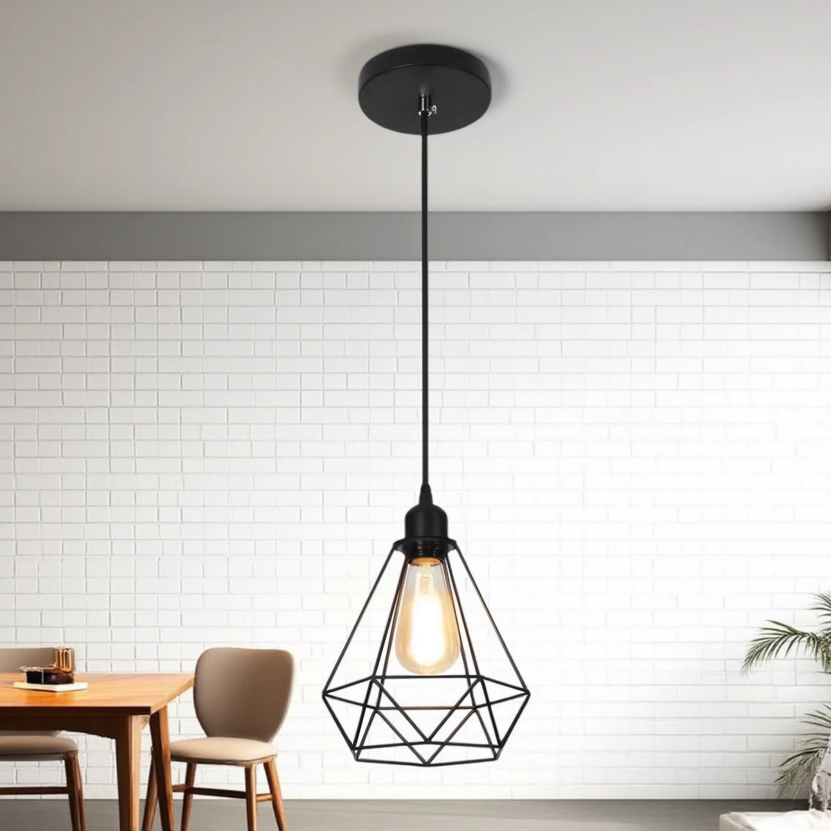Vintage Pendant Lamp Iron Frame Ceiling Lighting Paint Restaurant Teahouse Chandelier Indoor Wrought Metal Modern Pendant Lights