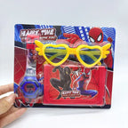 Fashion 3ps Unicorn Hello Kitty Girls Watch Kids with Wallet Glasses Cartoon Spiderman Watch Children Clock Toys set