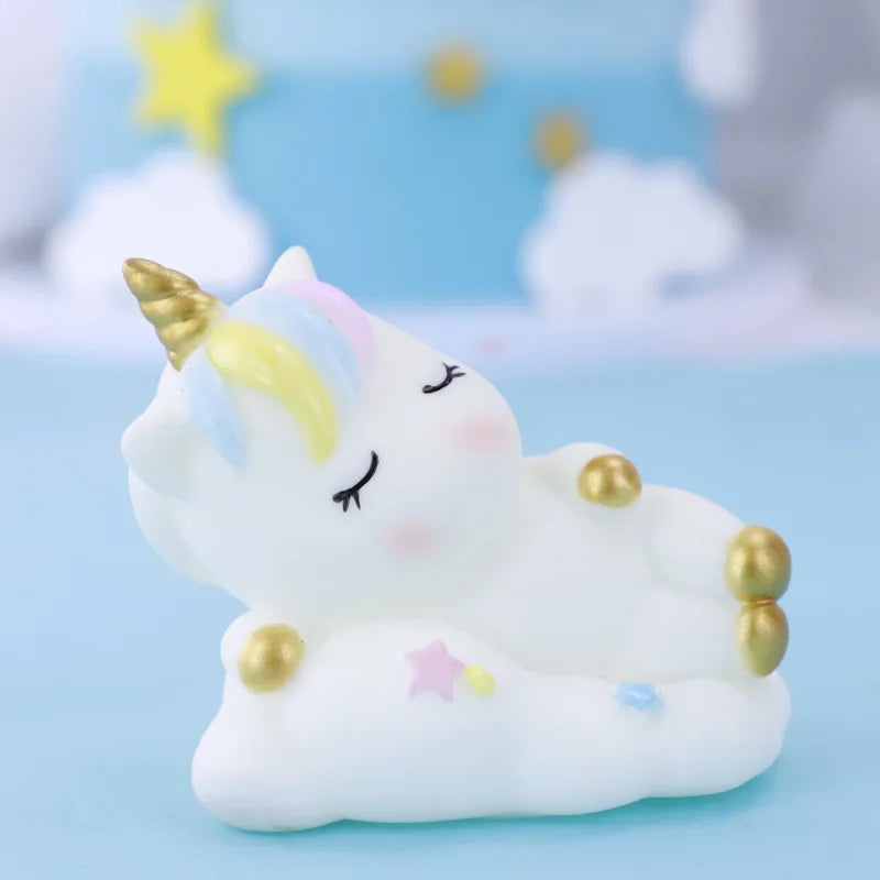Pink Unicorn Birthday Cake Decorations Rainbow Unicorn Butterfly Cake Toppers Girls Happy Unicornio Birthday Party Cake Decors