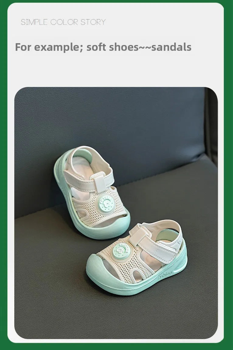 Baby First Walker Sandals Closed Toe Summer Shoes for Toddlers