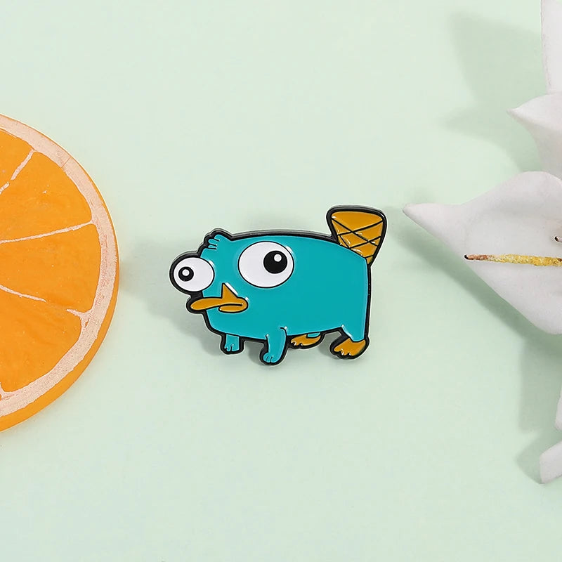 Perry The Platypus Enamel Pin Cartoon Anime Characters Cute Duck Brooch Lapel Backpack Badge Funny Jewelry Gift For Friends ﻿