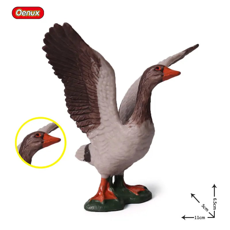 Oenux Poultry Model Simulation Goose Swan Gaggle Duck Flock Action Figures Farm Animals Figurine Miniature Education Kids Toy