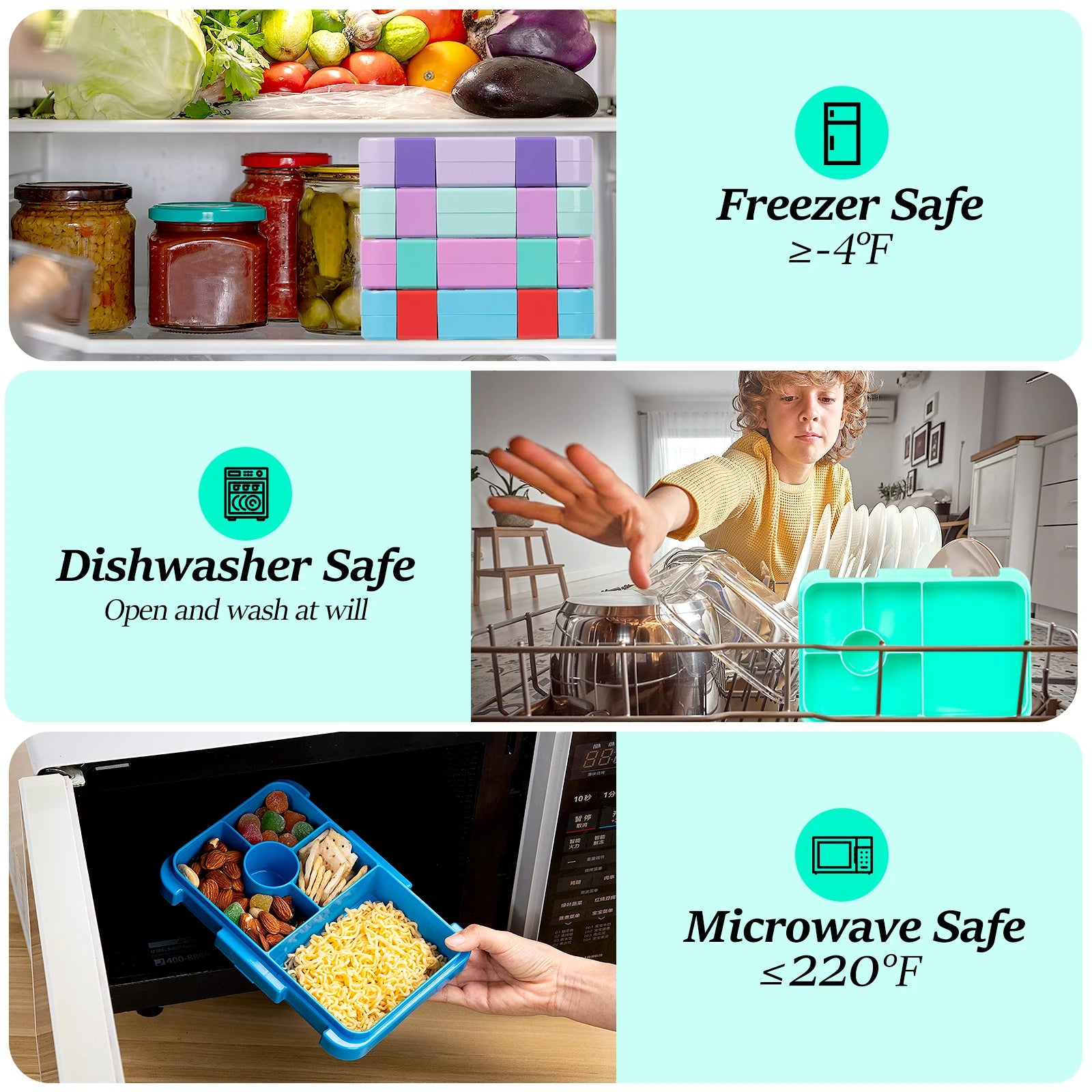 Adorable Kids Lunch Box Student Microwave Safe Travel Bento Box Halloween Container Portable Leak Proof Fruit Salad Bento Box
