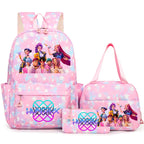 3Pcs/Set KPop Demon Hunter School Bags Girls Teens Rumi Mira Zoey Youth School Backpack Travel School Students Laptop Backpack