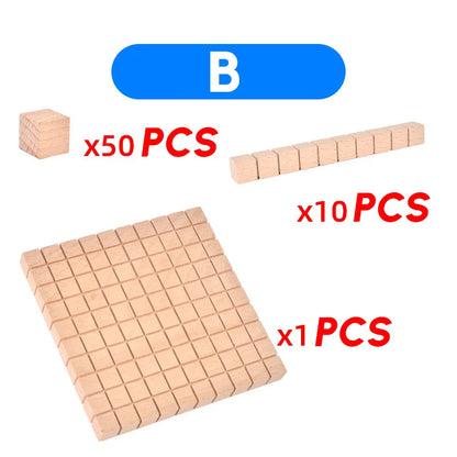 Wooden Montessori Math Toys Decimal Teaching Arithmetic Game
