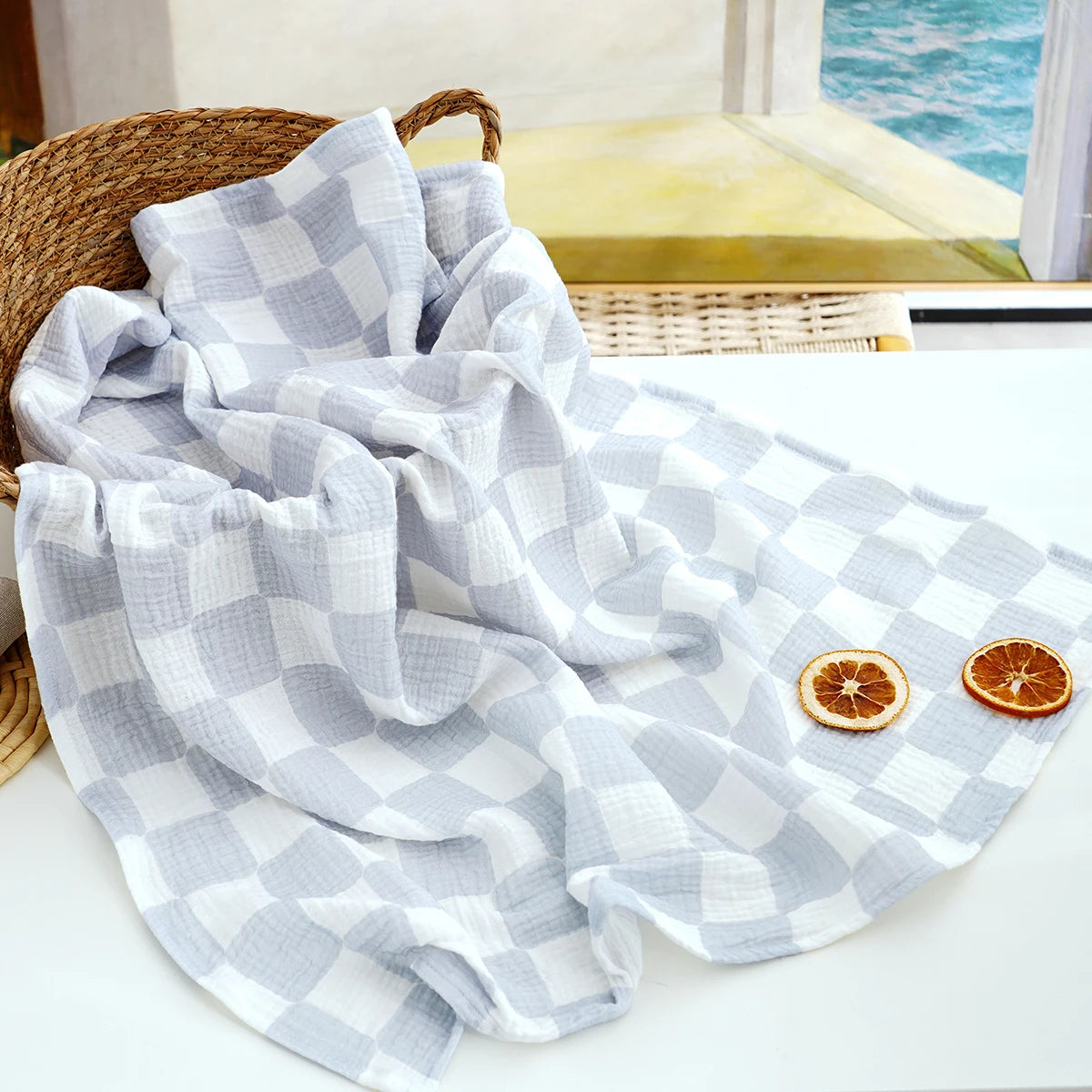 Kangobaby #My Soft Life# 100% Cotton Baby Muslin Blanket Infant Bath Towel Size 80x80cm