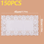 150Pcs Kitchen Fried Food Special Flower Bottom Paper Oil-absorbing Paper Baking Cake Pizza Snack Round Household Lace Paper Pad