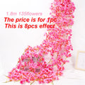 1pc 5.6ft Artificial Sakura Flowers Vine Wedding Garden Rose Arch Home Party Decoration Spring Bridal Fake Silk Scrapbook Plants