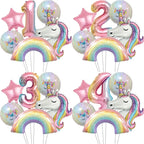 Rainbow Unicorn Foil Balloon 32inch Gradient Number Balloon Unicorn Party Supplies Unicorn Birthday Party Decoration Baby Shower