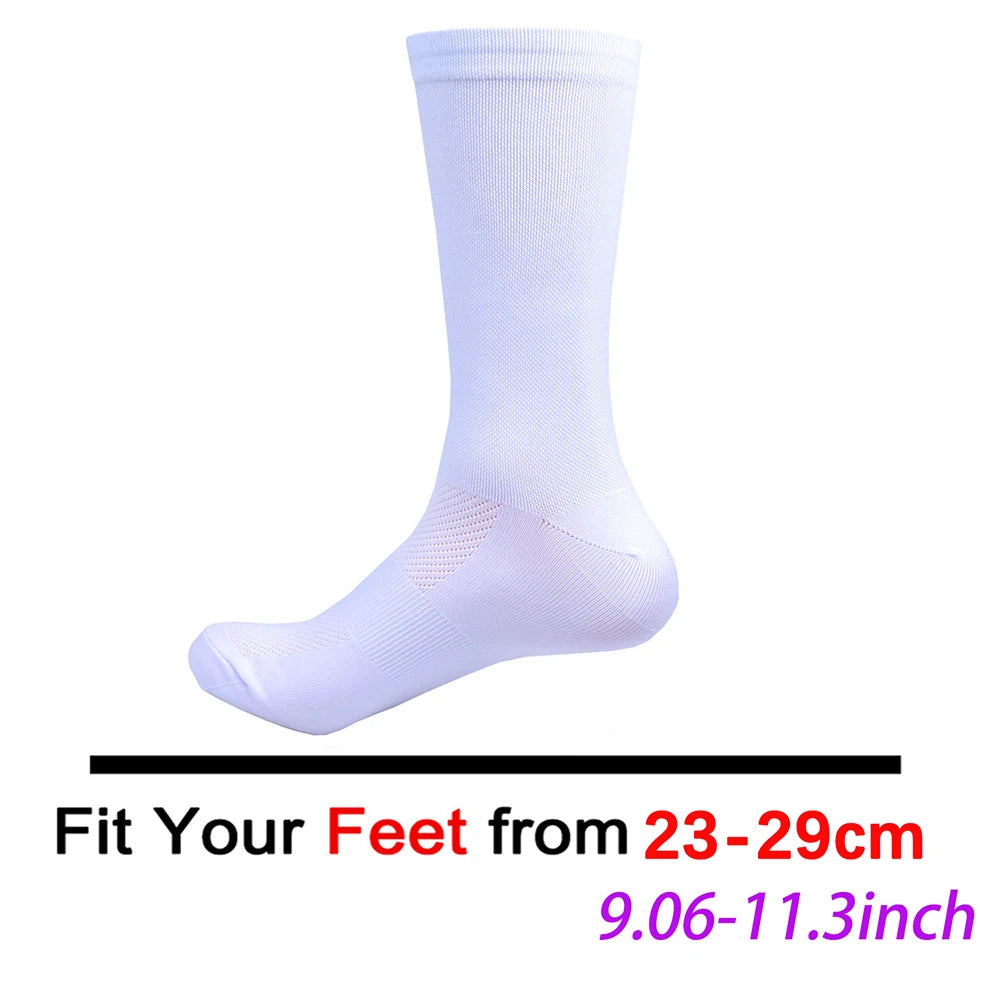 New UAE Cycling Socks rTeam Bike Nurse Compression Road Bike Running Mtb Knee-high White Sports Running Football Socks