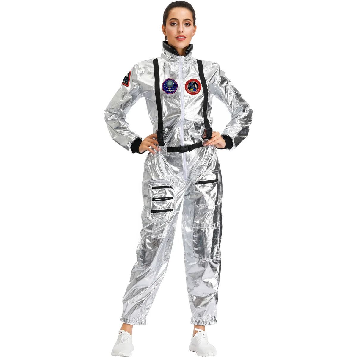 Astronaut Costume Spacesuit Silver Spaceman Men Women Space Suit Halloween Christmas Performance Spacesuit Costume Party Gift