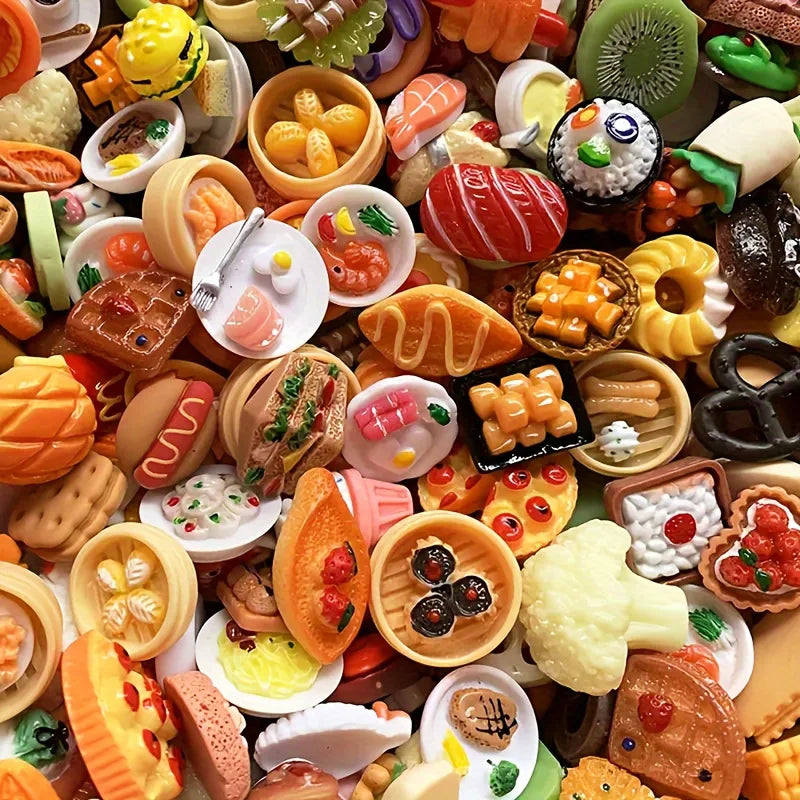 Mini Food Toys Resin Dolls | DIY Kitchen Accessories for Kids & Gifts