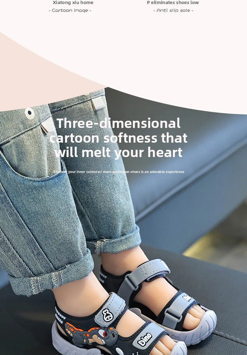 Kids Sport Sandals Breathable Velcro Shoes for Children