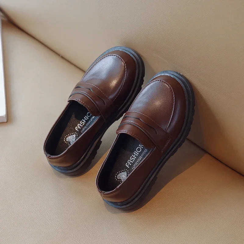 Children's Leather Shoes Classic British Style for Boys Girls