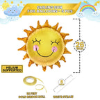 5Pcs 26Inch Smile Face Sun Balloon for Party Mylar Sunshine Balloons Summer Balloon for Sunshine First kids Birthday Decorations