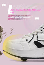 Girls Retractable Roller Shoes Breathable Walking Sneakers