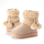 New Girls Snow Boots Winter Comfortable Thick Warm Kids Boots Lobbing Ball Thick Children Autumn Cute Boys Boots Princess Shoes