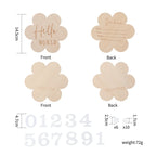 Wooden Baby Flower Shape Milestone Card Monthly Memorial Card Newborn Birthday Photography Accessories For Baby Birth Gift
