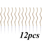 6/12/48pcs/1case Birthday Candles Spiral Cake Candles  Long Thin Cake Candles For Wedding Party And Cake Decoration