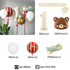 63pcs Unicorn Theme Balloon Set Cream White Number 1-9 Balloons for Birthday Party Room Decoration Balloon Supplies