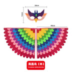 Animal Bird Wings+Mask Suit Stage Performance Peacock Owl Parrot Bird Felt Cape Halloween Bird Funny Party Cosplay Cloak