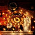 Halloween Ghost LED String Lights – Colorful Spider Web Decor
