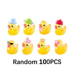 30/60/100PCS Luminous Mini Duck Micro Landscape Access Miniature Figurines Fairy Home Decoration Glow in the Dark Mixed Style