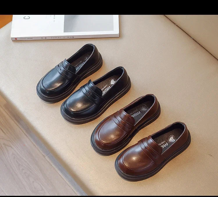 Children's Leather Shoes Classic British Style for Boys Girls