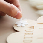 Wooden Baby Flower Shape Milestone Card Monthly Memorial Card Newborn Birthday Photography Accessories For Baby Birth Gift