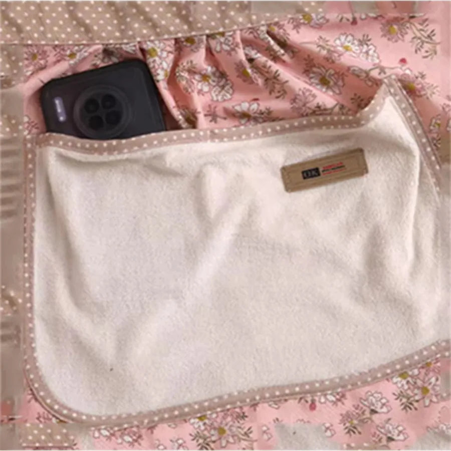 1/2/5pcs Lovely Canvas Apron Female Household Kitchen Cooking Antifouling Breathable Wear Cleaning Suitable
