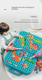 211PCS Pretend Repair Toolbox DIY Assembling Power Screwdriver Toy Kit Creative Games Educational Montessori Toys