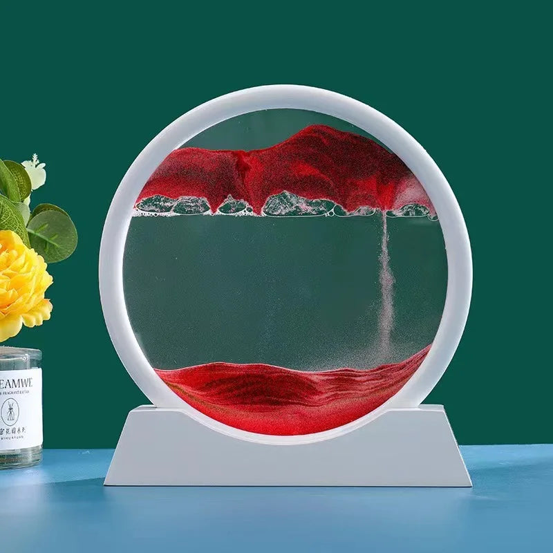 3D Glass Moving Sand Art Creatitive Sandscape In Motion Display Flowing Sand Frame Hourglass Painting for Home Decor for Gifts