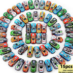 15pcs Children's car sets, alloy car toys, Christmas gift toys, car models, shock-resistant toys
