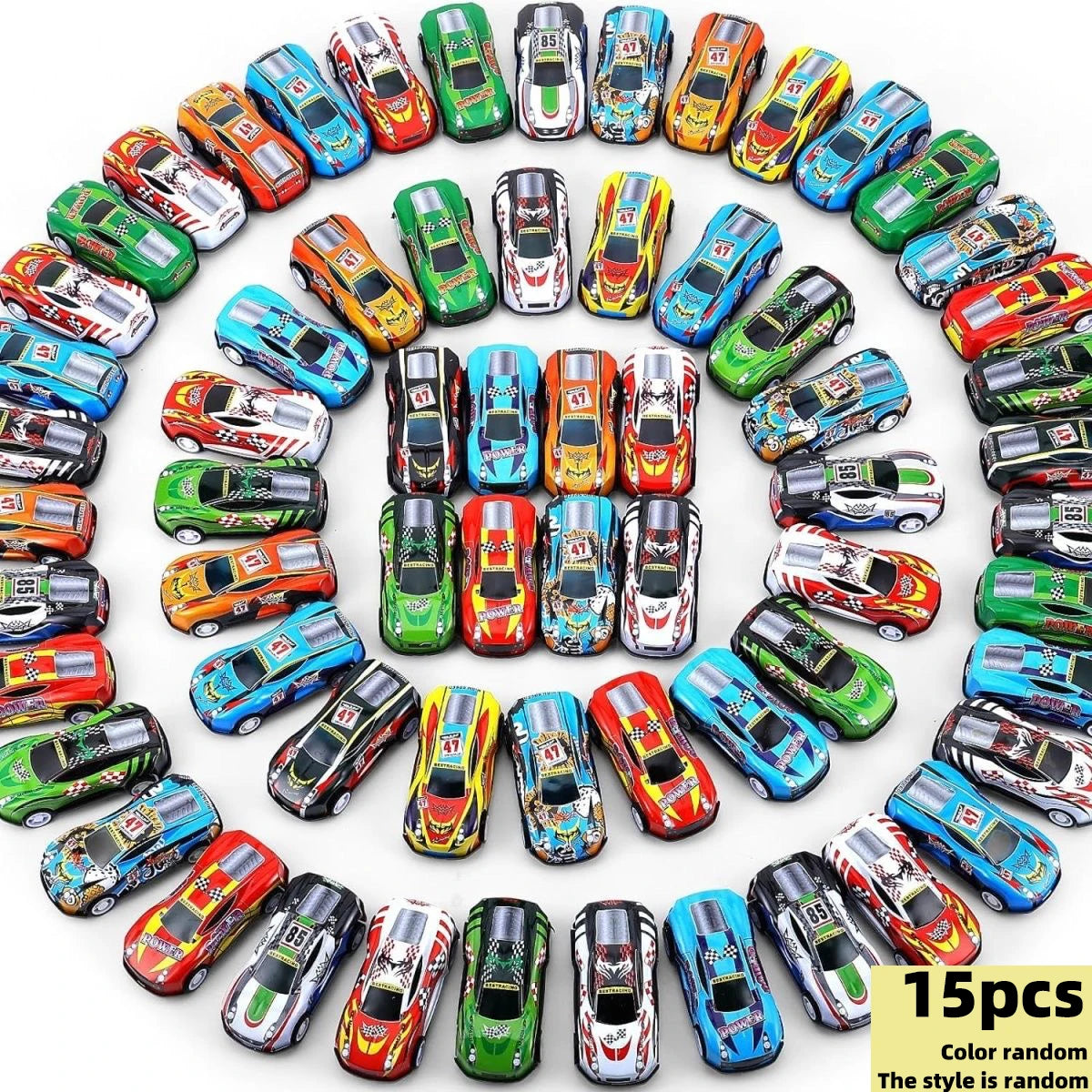 15pcs Children's car sets, alloy car toys, Christmas gift toys, car models, shock-resistant toys