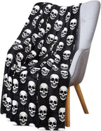 1PC Gifts Blanket Black Bats Printed Flannel Blanket Perfect for Sofa Office Bed Travel Sleep Read Relax Camping four season use