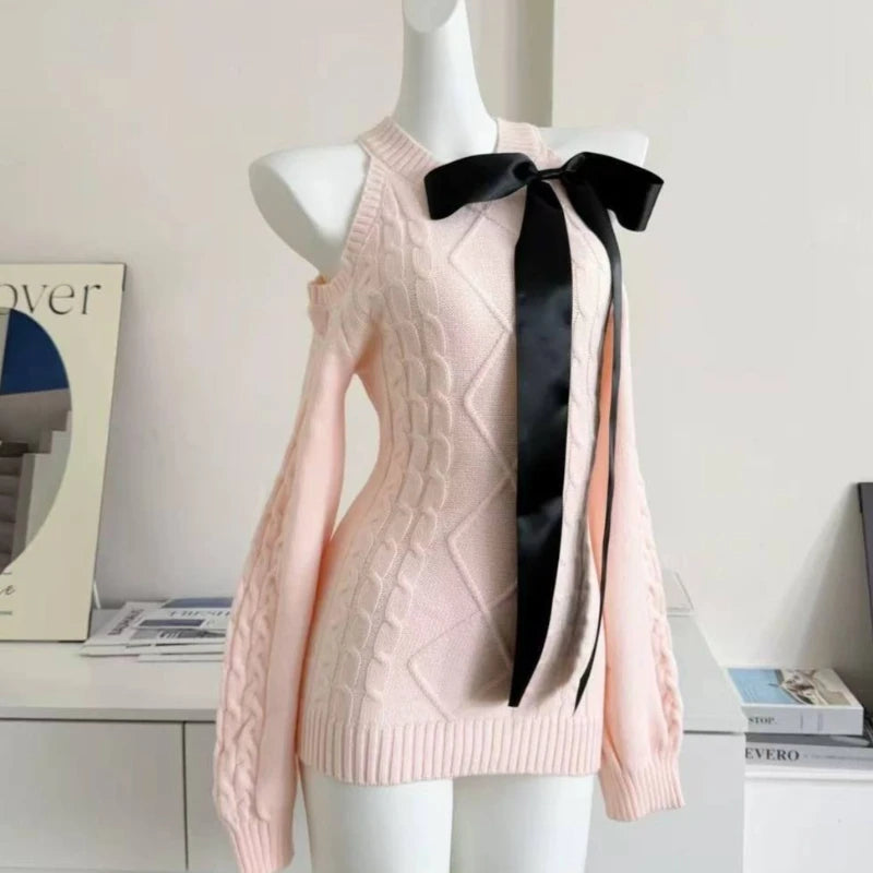 Preppy Style Sweet Knitted Sweater 2000s Aesthetic Gyaru Chic Korean Y2k Jumper Sweater Long Sleeve Coquette Knitwears