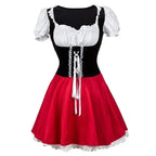 Little Red Riding Hood Costume Cape Dress up Halloween Cosplay Fairy Tale Princess for Women Adult