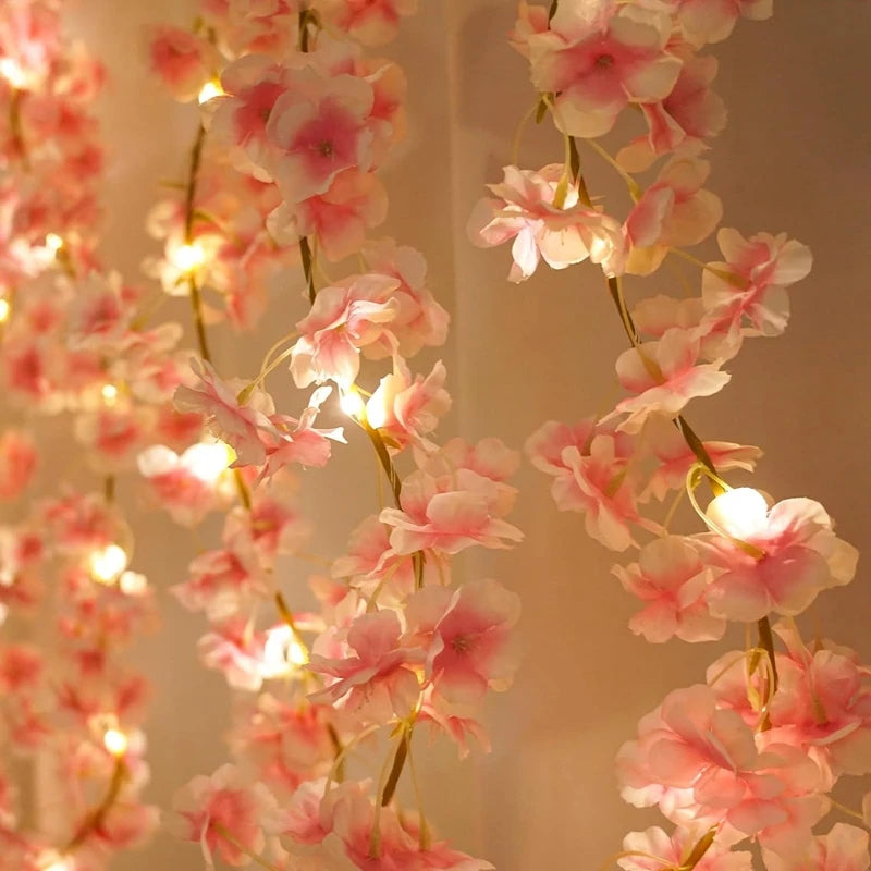 180CM Artificial Sakura Flowers Vine for Wedding Decoration Garden Arch Home Room Decor Party Bridal Fake Silk Outdoor Ornament