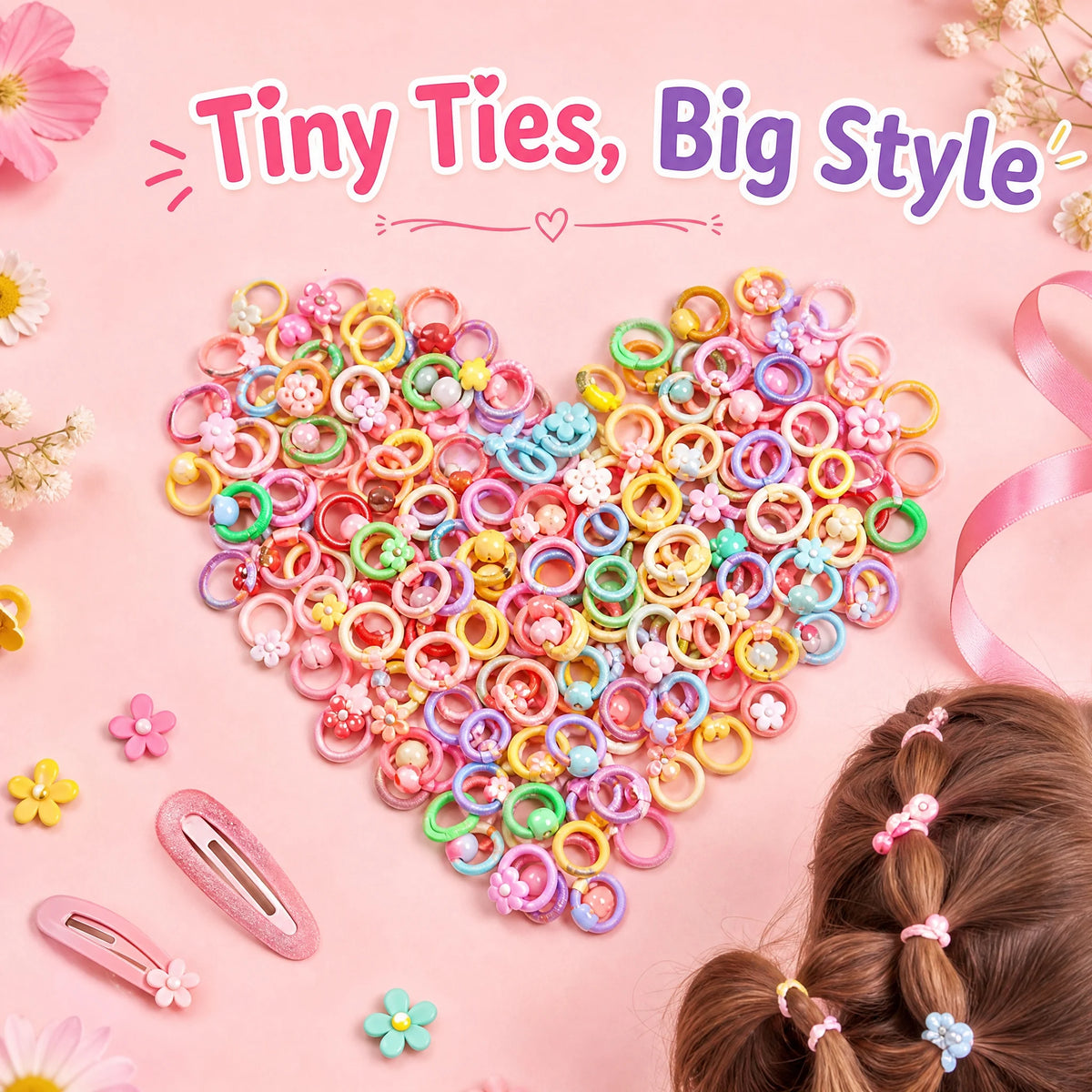 30Pcs Soft Elastic Hair Ties Elastic Bands With Fun Animal Fruit Patterns Perfect For Kids Daily Hair Care